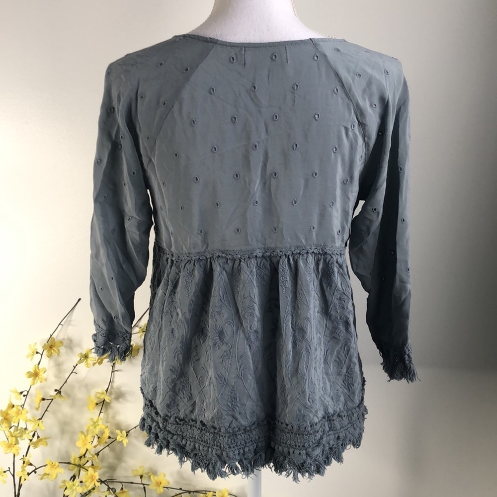 Johnny Was 4 Love And Liberty blue eyelet blouse - Picture 4 of 7